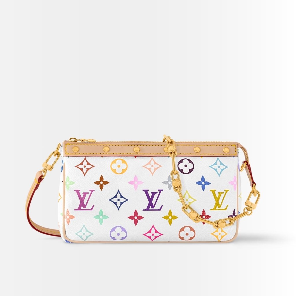 Louis Vuitton X Takashi Murakami Pochette Accessories Multicolore Blanc 21cm M13404
