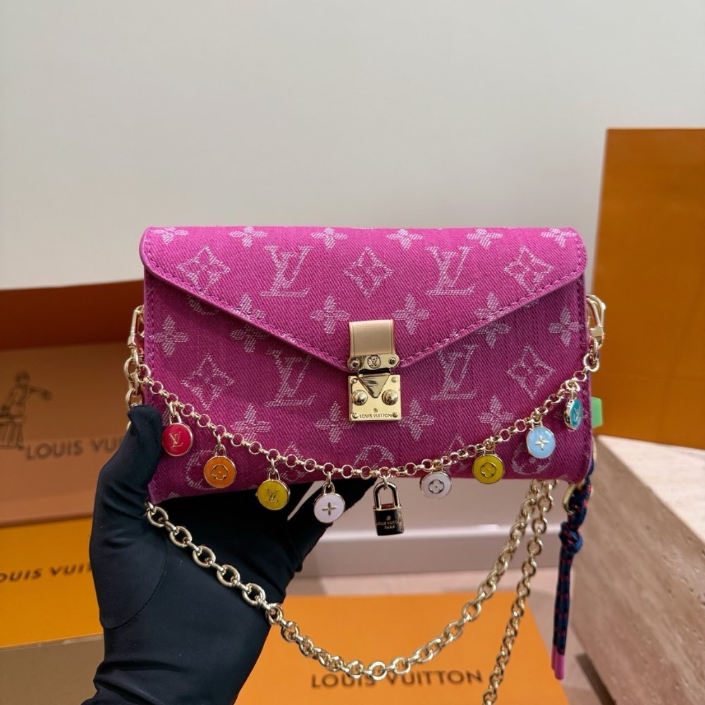 Louis Vuitton x Takashi Murakami Pouch Metis Pink Denim 20Cm