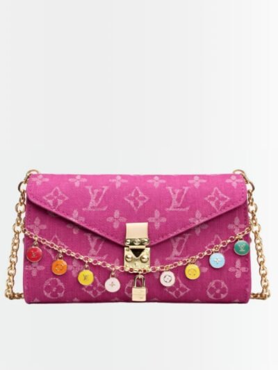 Louis Vuitton x Takashi Murakami Pouch Metis Pink Denim 20Cm
