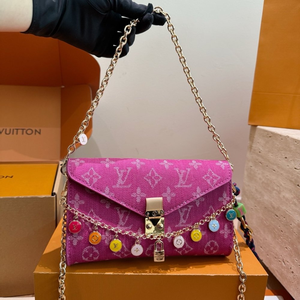 Louis Vuitton x Takashi Murakami Pouch Metis Pink Denim 20Cm