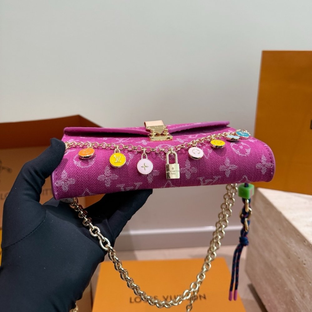 Louis Vuitton x Takashi Murakami Pouch Metis Pink Denim 20Cm