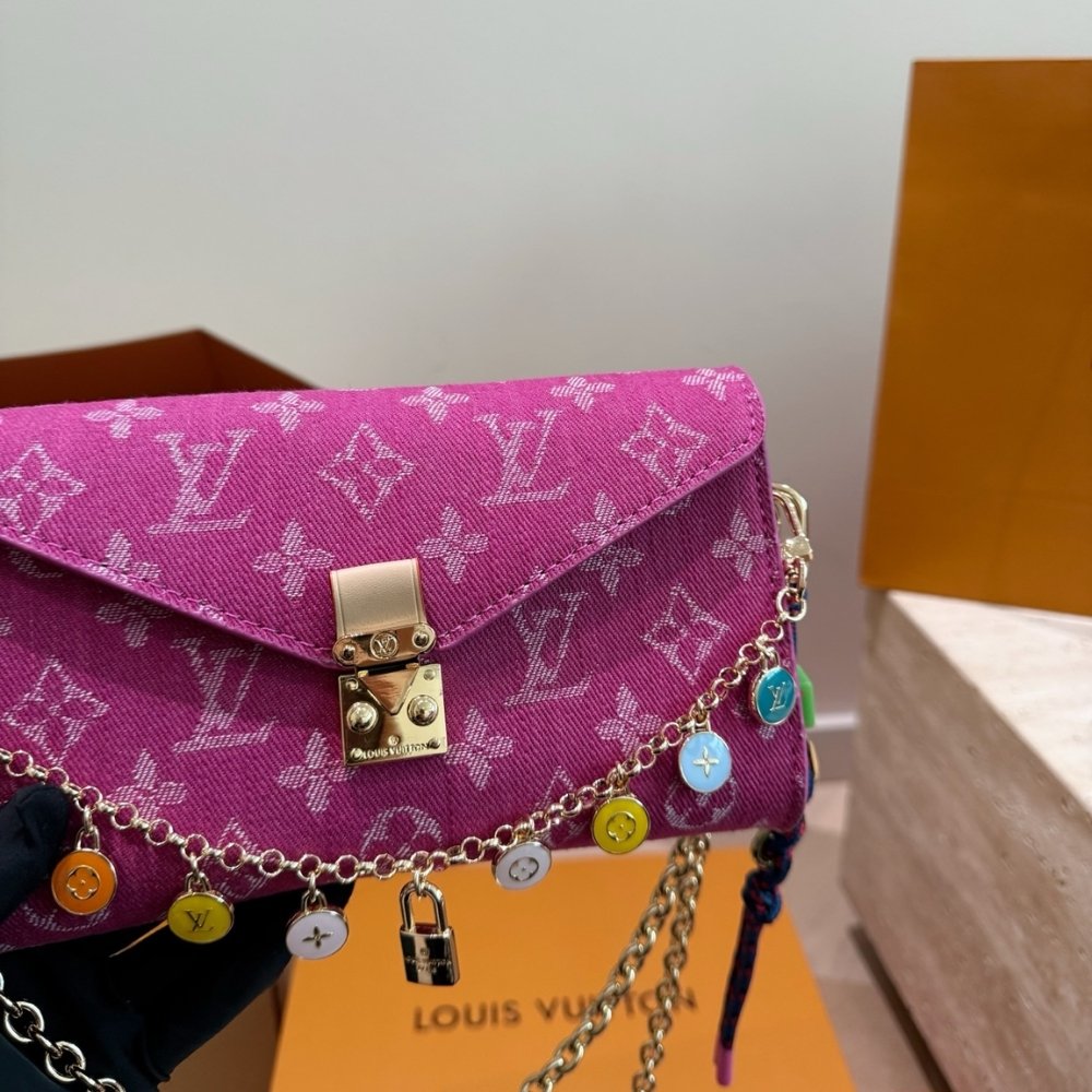 Louis Vuitton x Takashi Murakami Pouch Metis Pink Denim 20Cm
