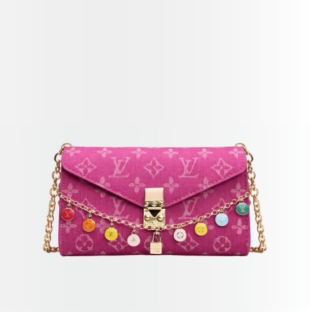 Louis Vuitton x Takashi Murakami Pouch Metis Pink Denim 20Cm