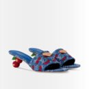 Louis Vuitton X Takashi Murakami Tamanco Lily Blue Denim 1AHLTF