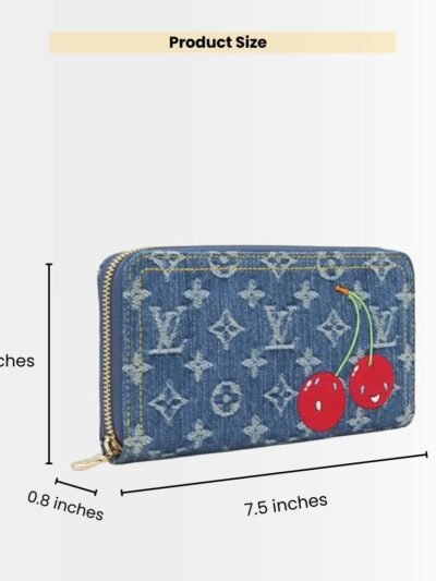Louis Vuitton x TM Zippy Wallet Monogram Cherry Denim Blue 19Cm M23161