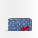Louis Vuitton x TM Zippy Wallet Monogram Cherry Denim Blue 19Cm M23161