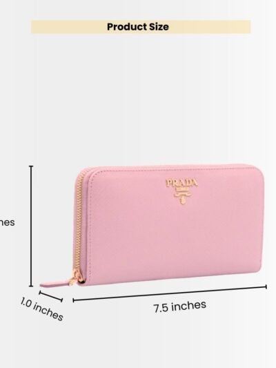 Prada Large Saffiano Leather Wallet Alabaster Pink 19Cm 1Ml506 QWA F0E18