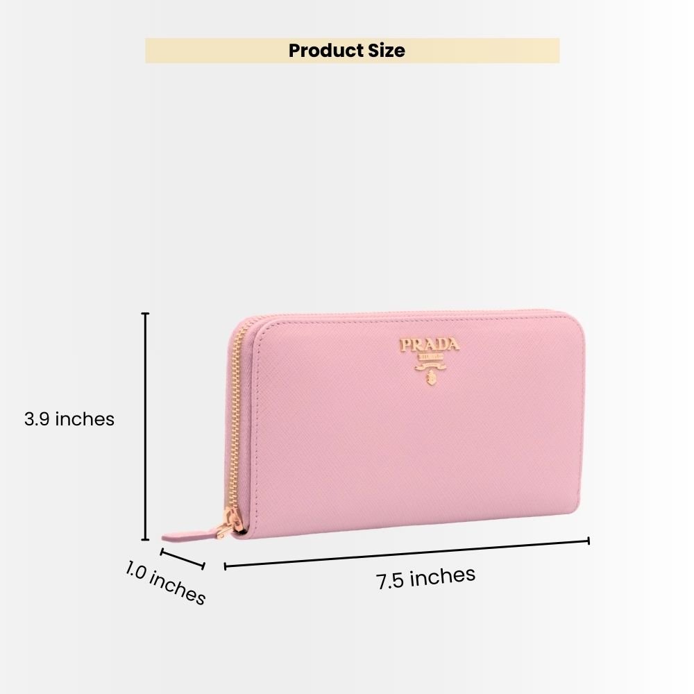 Prada Large Saffiano Leather Wallet Alabaster Pink 19Cm 1Ml506 QWA F0E18