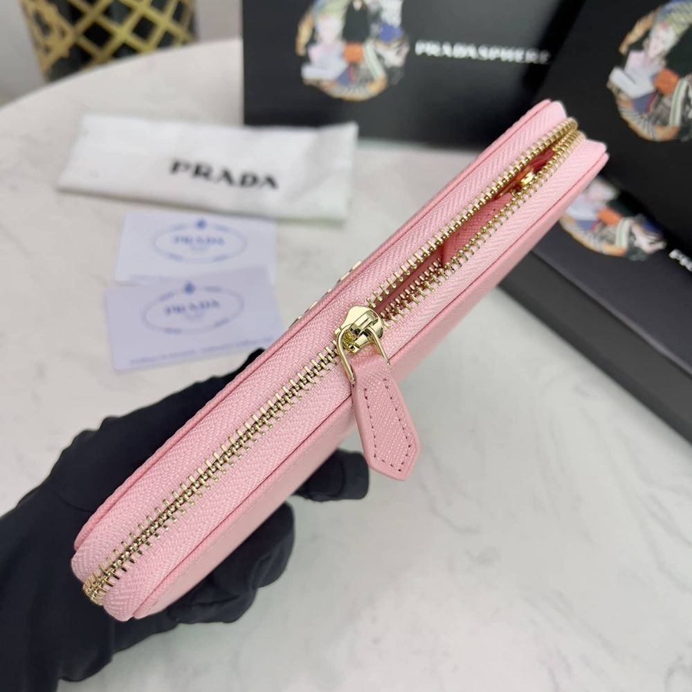 Prada Large Saffiano Leather Wallet Alabaster Pink 19Cm 1Ml506 QWA F0E18