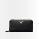 Prada Large Saffiano Leather Wallet Black 19Cm 1Ml506 QWA F0002