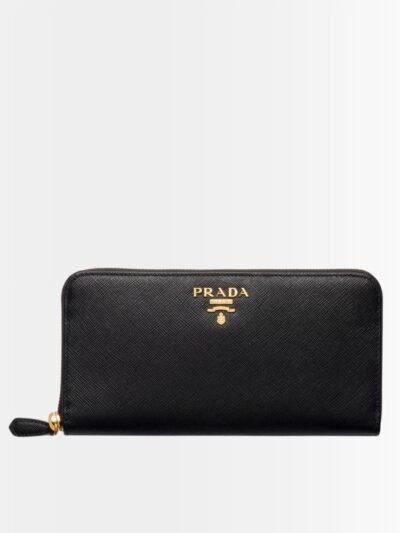 Prada Large Saffiano Leather Wallet Black 19Cm 1Ml506 QWA F0002