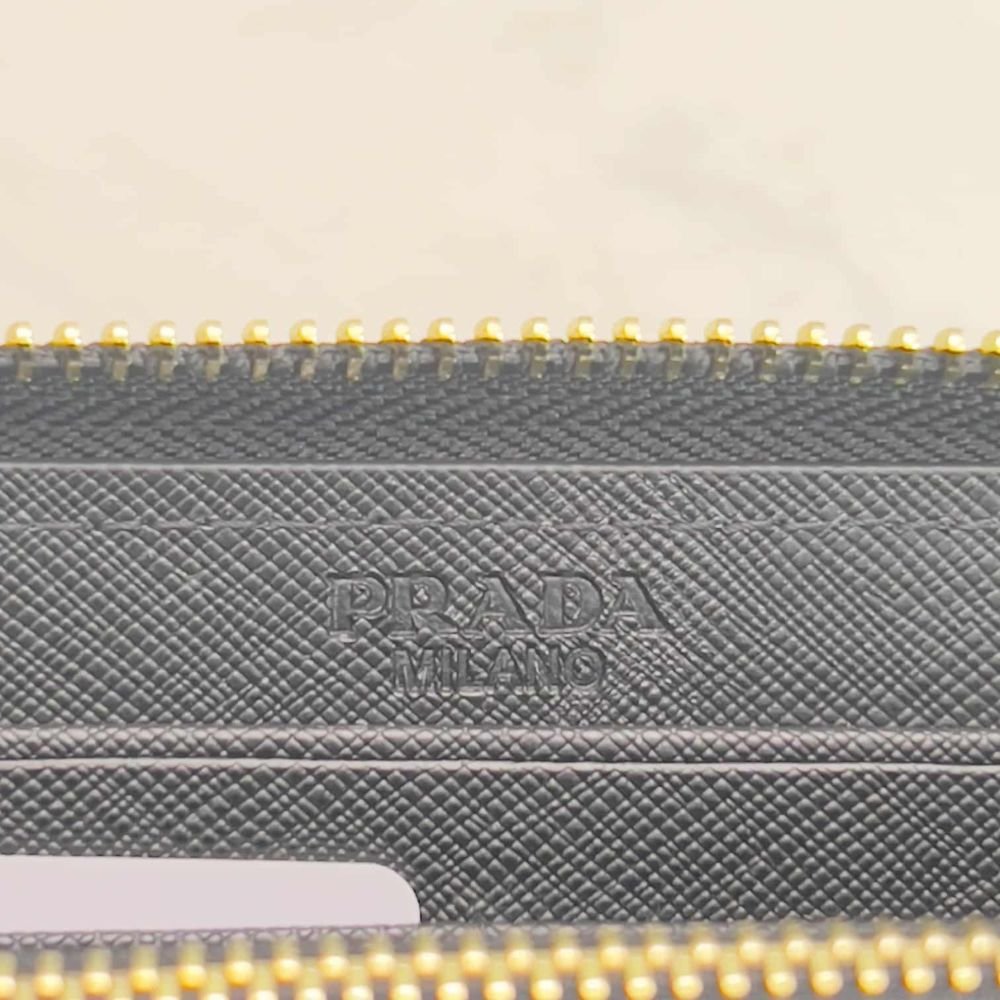 Prada Large Saffiano Leather Wallet Black 19Cm 1Ml506 QWA F0002
