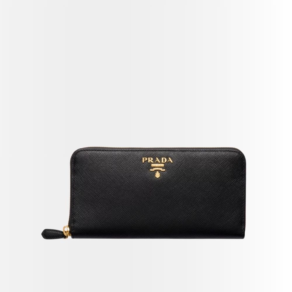 Prada Large Saffiano Leather Wallet Black 19Cm 1Ml506 QWA F0002