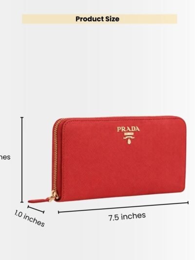 Prada Large Saffiano Leather Wallet Fiery Red 19Cm 1Ml506 QWA F068Z