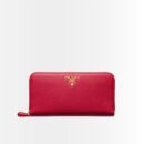 Prada Large Saffiano Leather Wallet Fiery Red 19Cm 1Ml506 QWA F068Z