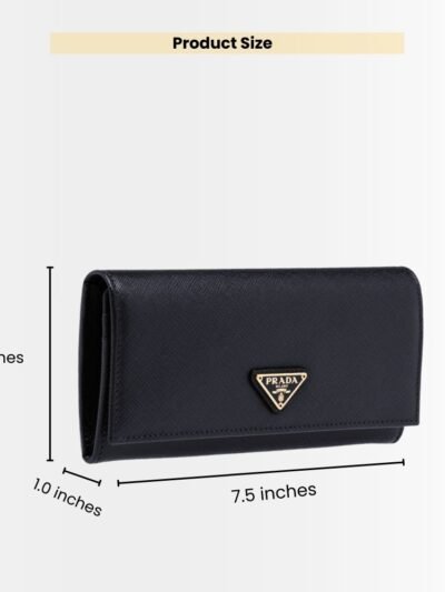 Prada Large Saffiano Triangle Wallet Black 19cm 1MH132QHHF0002