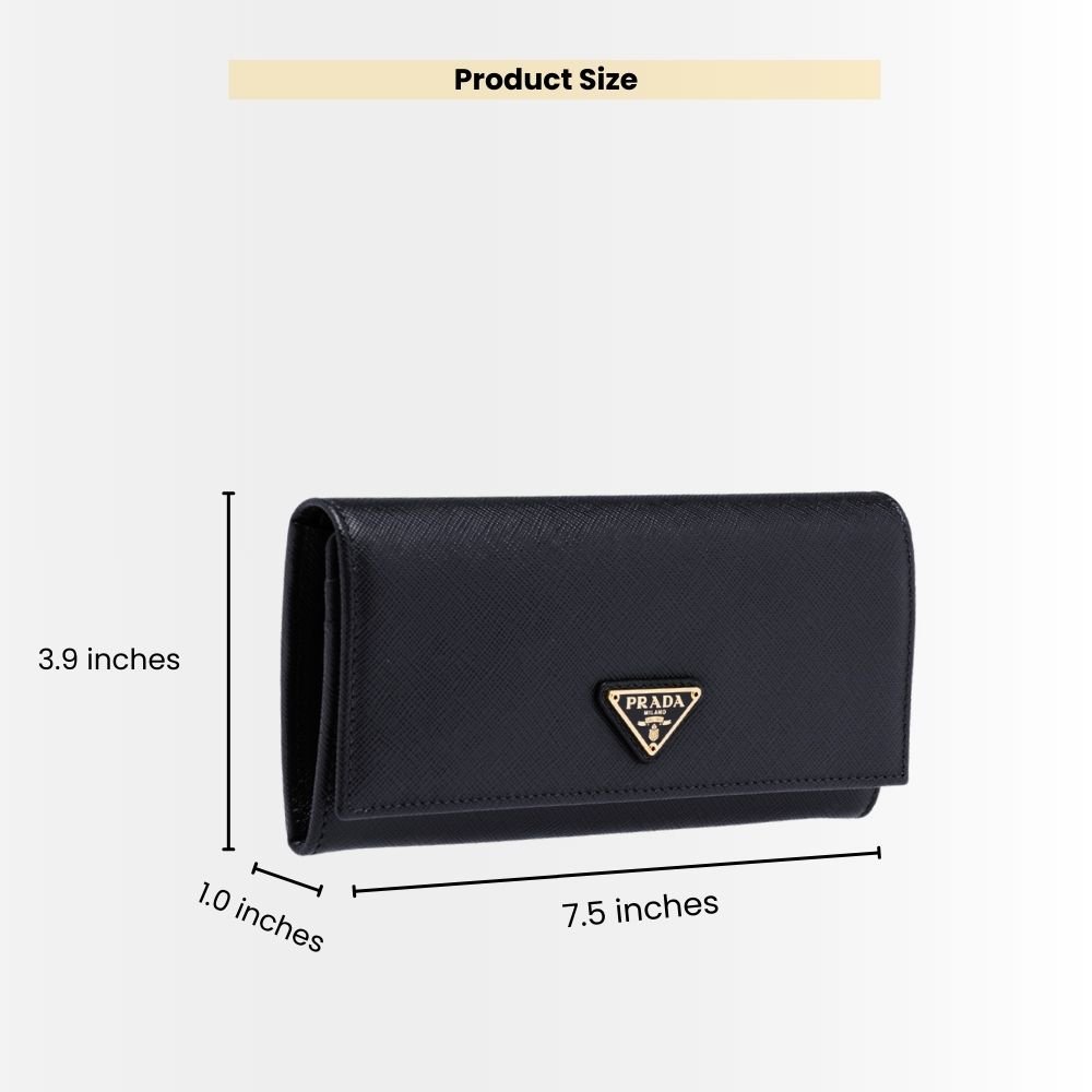Prada Large Saffiano Triangle Wallet Black 19cm 1MH132QHHF0002