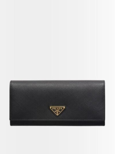 Prada Large Saffiano Triangle Wallet Black 19cm 1MH132QHHF0002