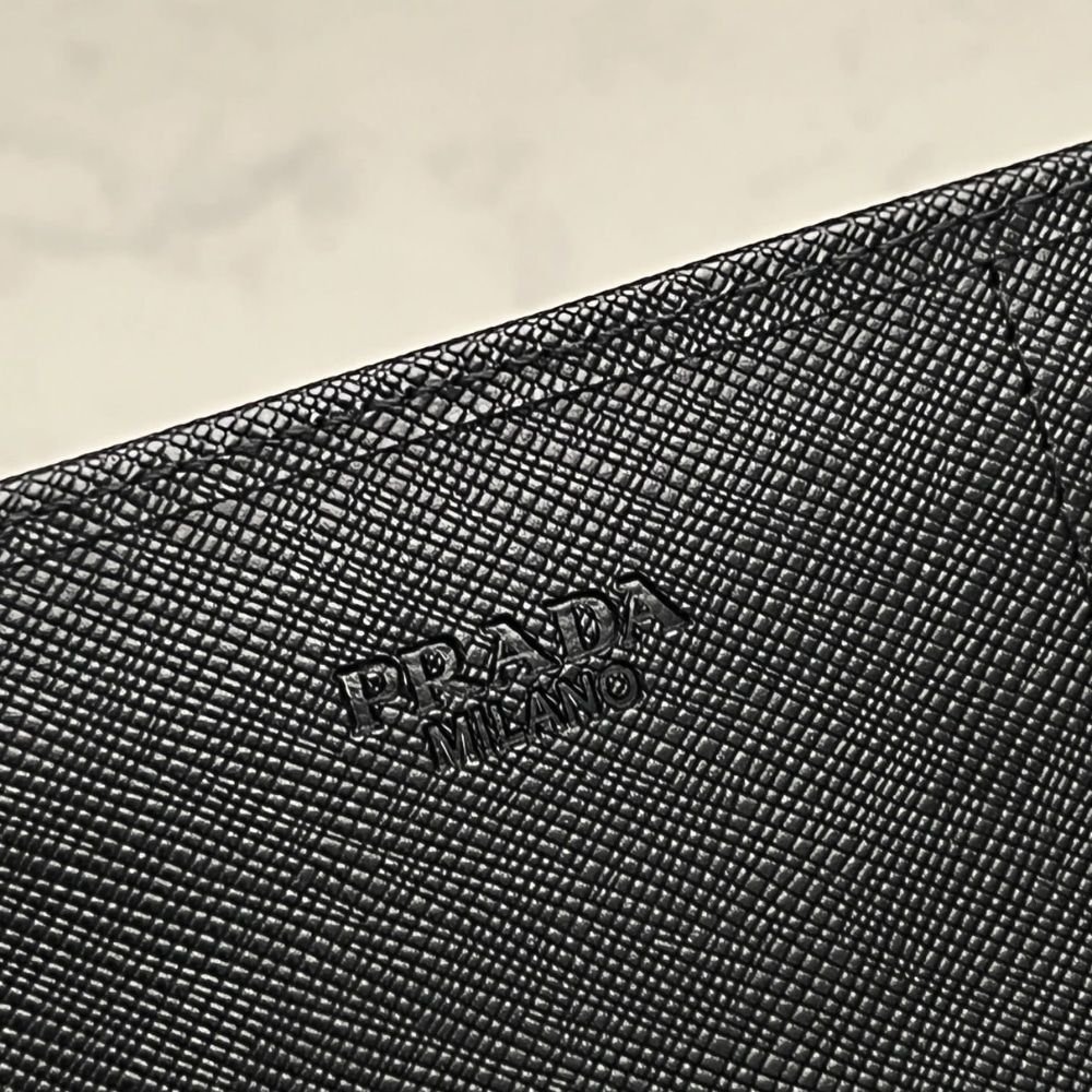 Prada Large Saffiano Triangle Wallet Black 19cm 1MH132QHHF0002