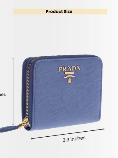Prada Saffiano Leather Coin Purse Bluette Wallet 10Cm 1MM268 QWA F0016