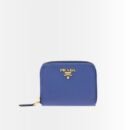 Prada Saffiano Leather Coin Purse Bluette Wallet 10Cm 1MM268 QWA F0016