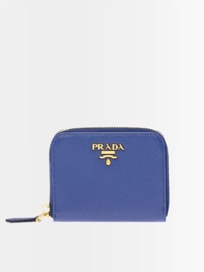 Prada Saffiano Leather Coin Purse Bluette Wallet 10Cm 1MM268 QWA F0016