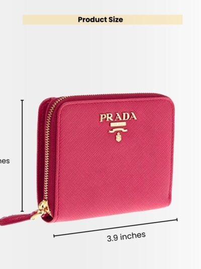 Prada Saffiano Leather Coin Purse Peony Pink Wallet 10Cm 1MM268 QWA F0505