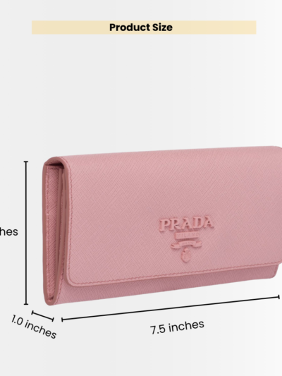 Prada Saffiano Monochrome Flap Long Wallet Full Light Pink 19Cm 1Mh132 ZlP F061H