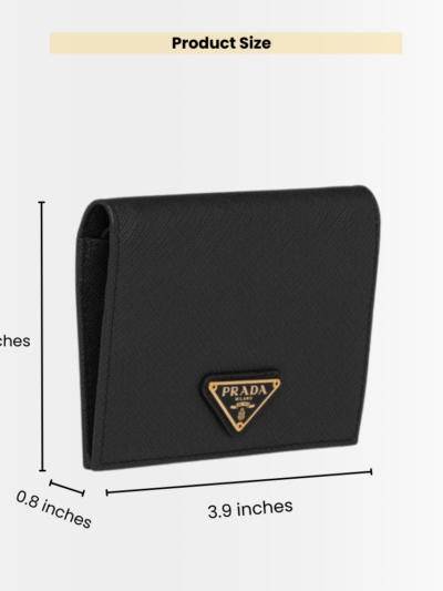 Prada Small Saffiano Leather Wallet Black 10cm 1MV021 QHH F0002