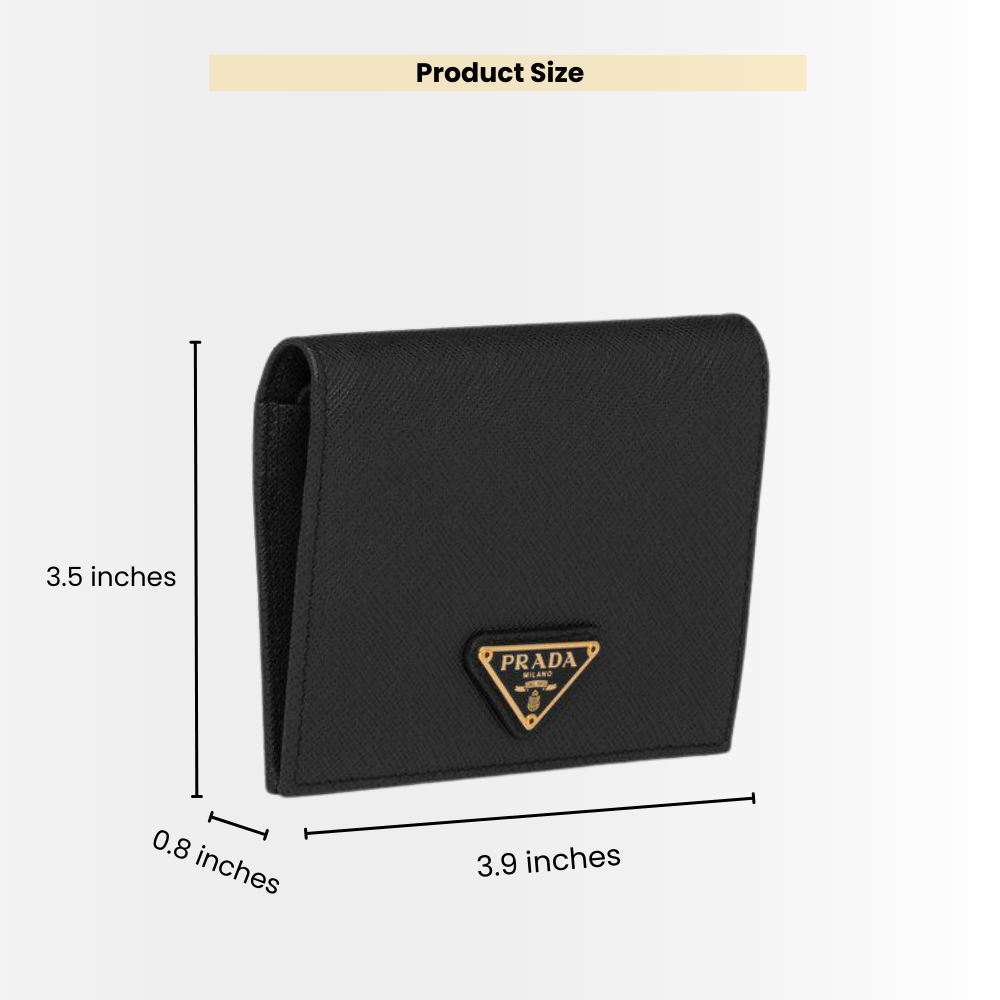 Prada Small Saffiano Leather Wallet Black 10cm 1MV021 QHH F0002