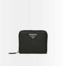 Prada Small Saffiano Leather Wallet Black And Silver 10Cm 1Ml036 QHH F0002