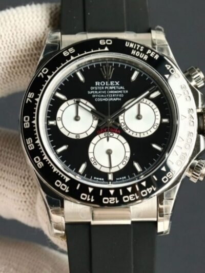 Rolex Cosmograph Daytona 40mm Silver With Black Strap 116519LN 0025