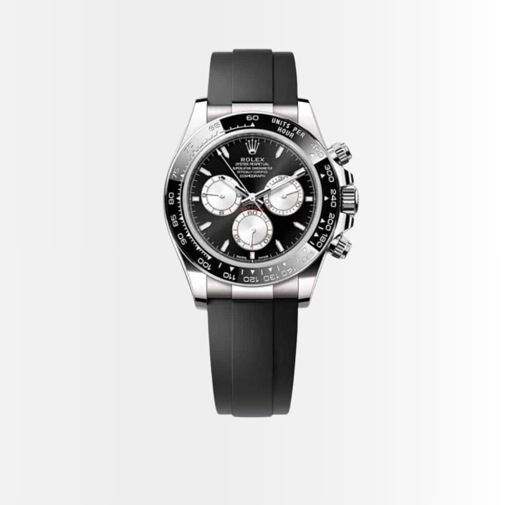 Rolex Cosmograph Daytona 40mm Silver With Black Strap 116519LN 0025