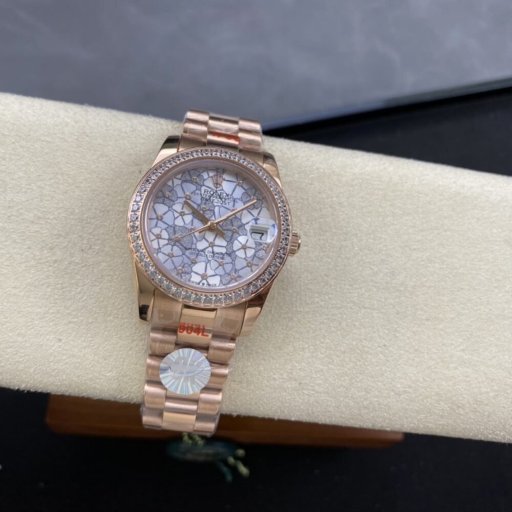 Rolex Datejust Everose Gold Floral Motif Diamond Dial 31mm 278285RBR 0036