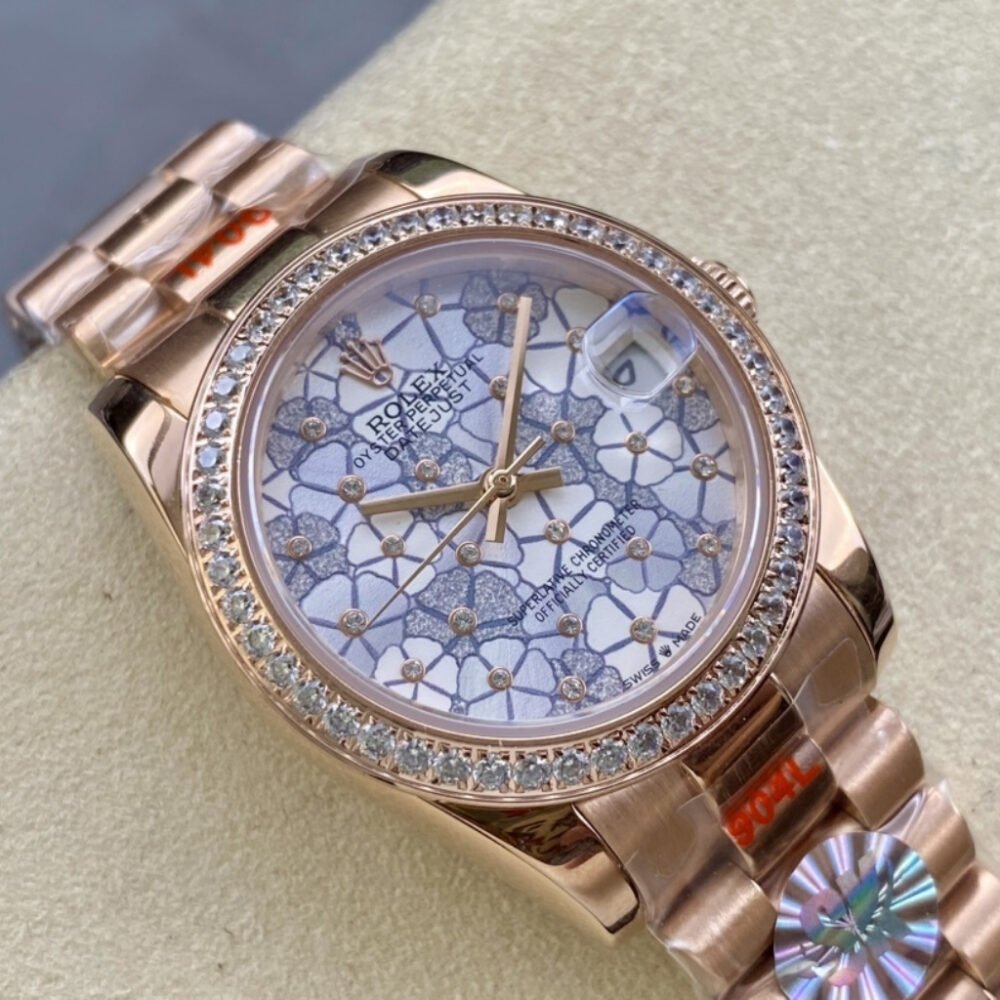 Rolex Datejust Everose Gold Floral Motif Diamond Dial 31mm 278285RBR 0036