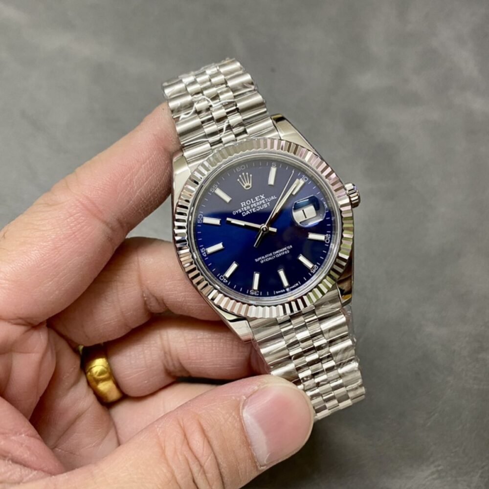 Rolex Datejust Jubilee Silver Navy Blue Dial 36mm 126334 0002
