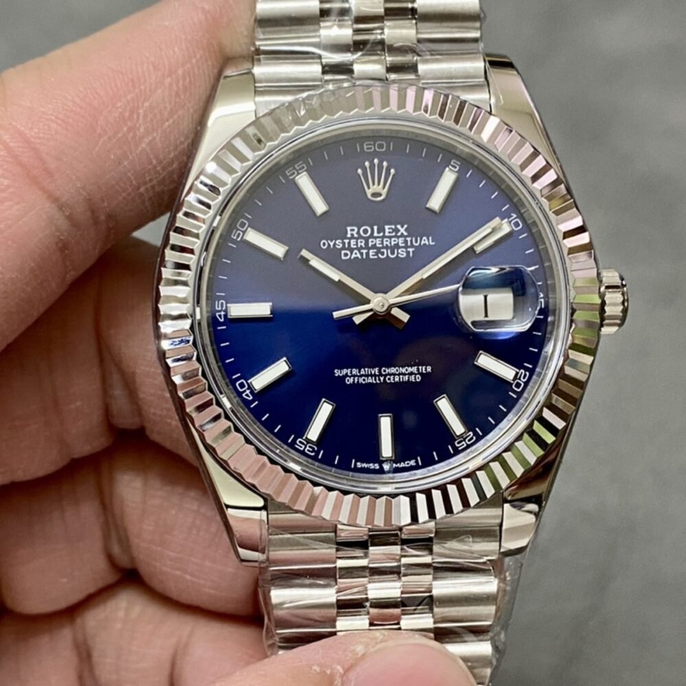 Rolex Datejust Jubilee Silver Navy Blue Dial 36mm 126334 0002