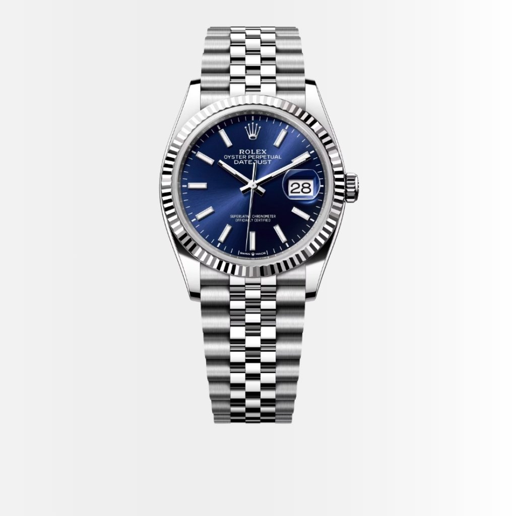 Rolex Datejust Jubilee Silver Navy Blue Dial 36mm 126334 0002