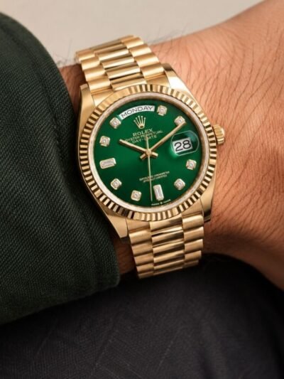 Rolex Day Date Oyster Everose Gold Green Dial 36mm 128238
