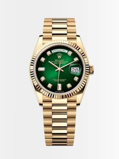 Rolex Day Date Oyster Everose Gold Green Dial 36mm 128238