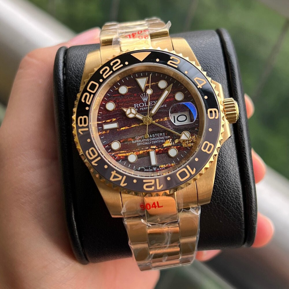 Rolex GMT Master II Gold Tiger Iron Dial 40mm 126718GRNR 0002