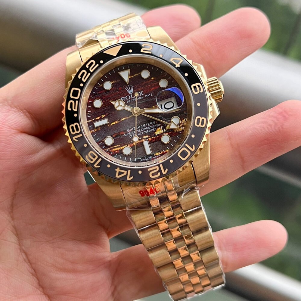 Rolex GMT Master II Gold Tiger Iron Dial 40mm 126718GRNR 0002