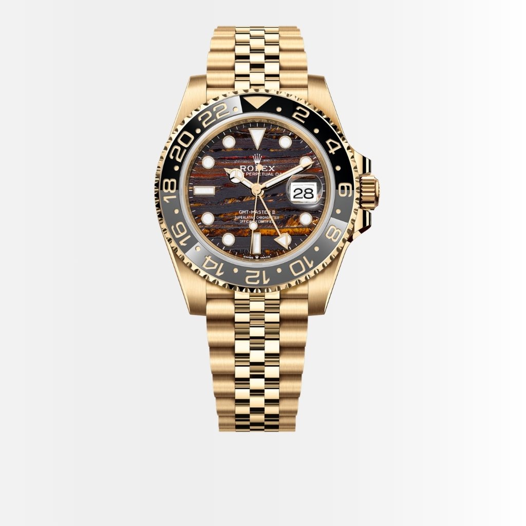 Rolex GMT Master II Gold Tiger Iron Dial 40mm 126718GRNR 0002