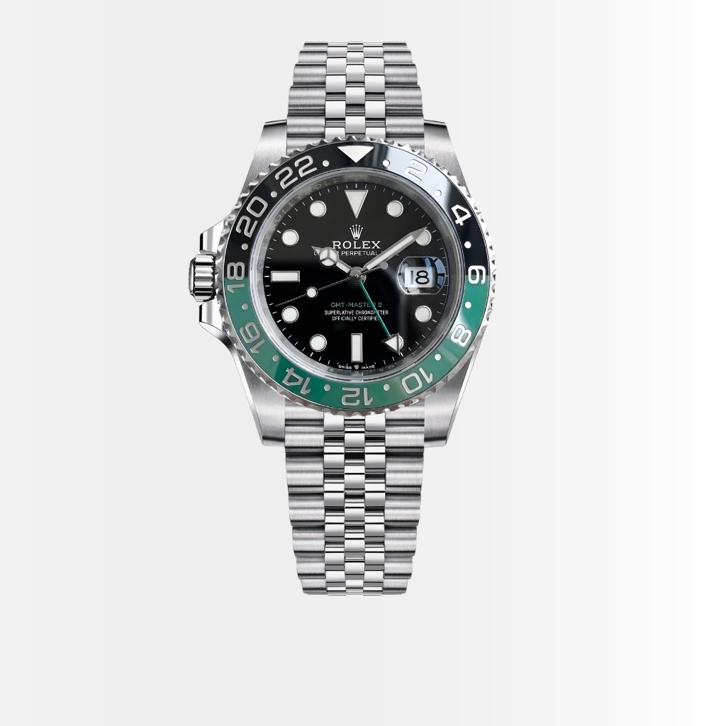 Rolex GMT Master II Oyster Silver Black Dial Green 40mm 126720VTNR 0002