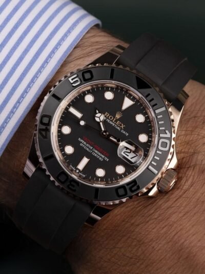 Rolex Yacht Master Oyster Black Dial And Everose Gold 40mm 126655