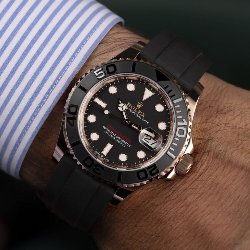 Rolex Yacht Master Oyster Black Dial And Everose Gold 40mm 126655
