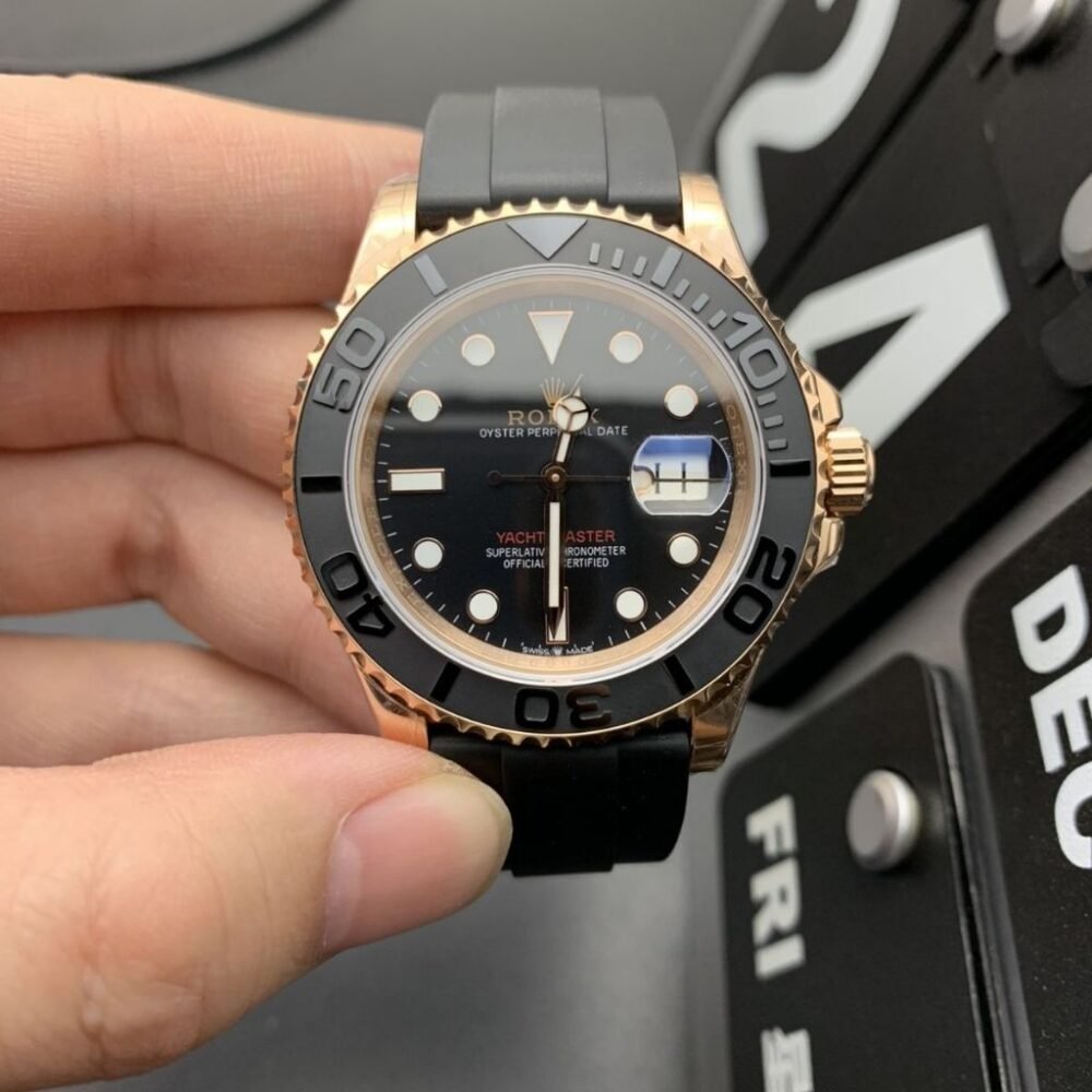 Rolex Yacht Master Oyster Black Dial And Everose Gold 40mm 126655