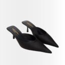 Saint Laurent Barbara Mules Satin In Black 7869079QN001000