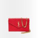 Saint Laurent Envelope Cassandre Chain Wallet Red 22cm 695108BOW016008