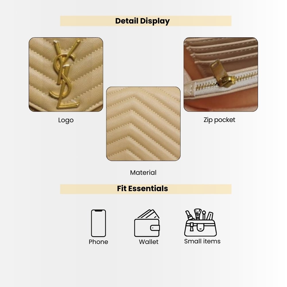 Saint Laurent Envelope Classic Cassandre Chain Wallet In Grain De Poudre Leather Beige 22Cm 377828BOW012721